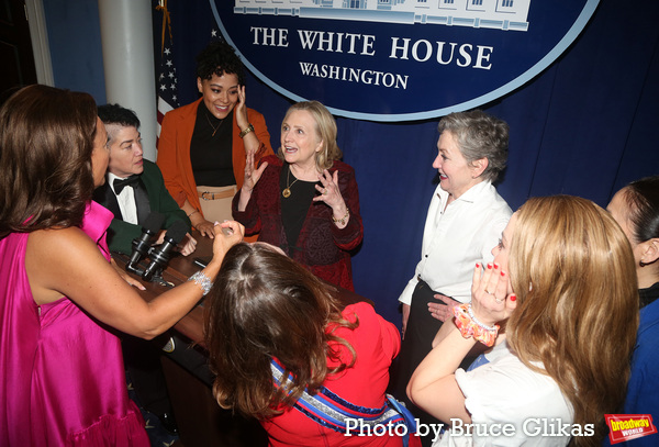 Hillary Clinton chats with the cast  Photo