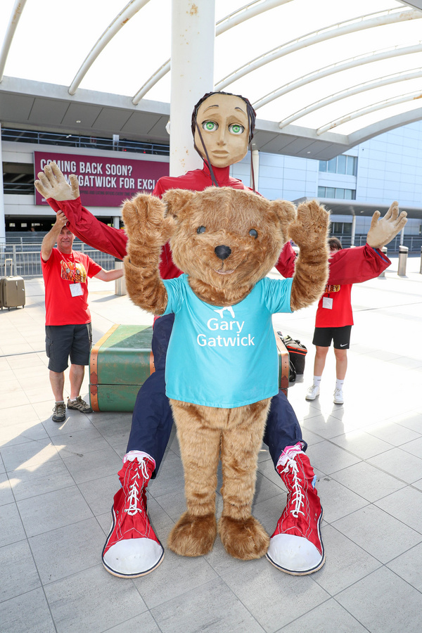 Photos: Five Metre-tall Puppet Aura Lands At Gatwick As Part Of Creative Crawley 