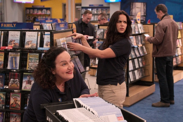 Olga Merediz as Connie, Melissa Fumero as Eliza in episode 104 of Blockbuster