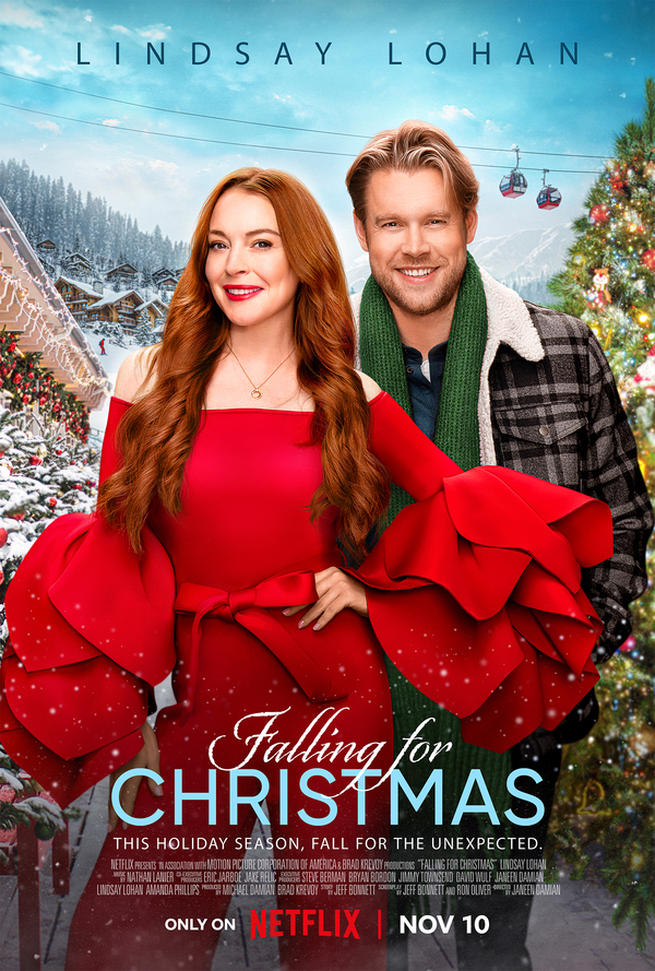 Photos: First Look at Lindsay Lohan & Chord Overstreet in FALLING FOR CHRISTMAS on Netflix Image