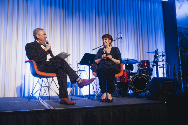 WGN’s Paul Lisnek interviewing the 2022 ICON Award recipient Tony-Award winner Donn Photo