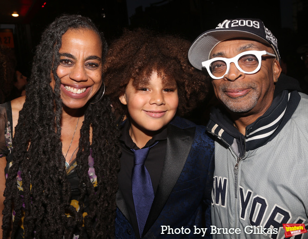 Playwright Suzan-Lori Parks, son Durham and Spike Lee Photo
