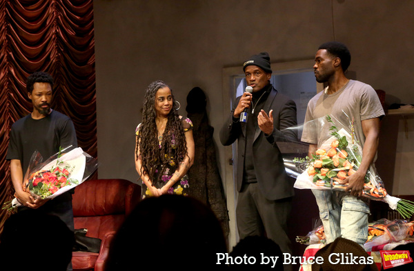 Corey Hawkins, Playwright Suzan-Lori Parks, Director Kenny Leon and Yahya Abdul-Matee Photo
