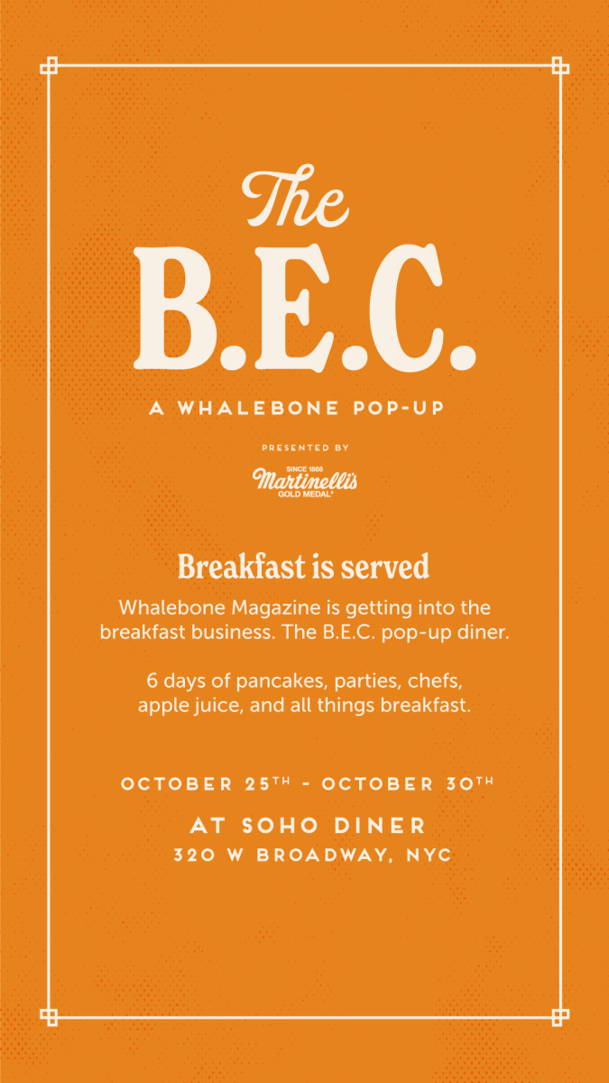 SOHO DINER and WHALEBONE MAGAZINE Breakfast Pop-up from 10/25-10/30 Image