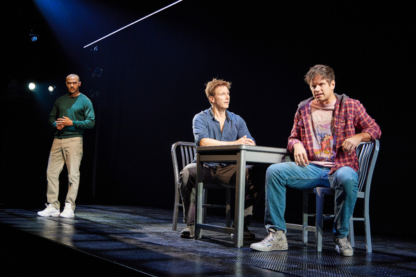 Jesse Williams, Bill Heck, and Michael Oberholtzer in Take Me Out Photo