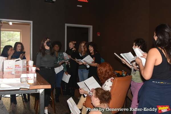 Associate Music Director Alyssa Kay Thompson rehearsing with the cast Photo