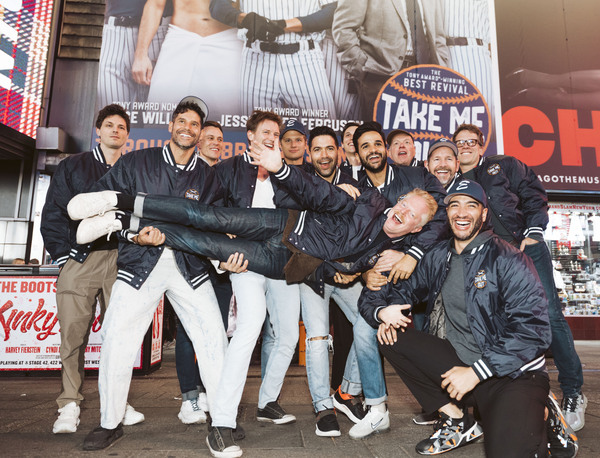 Photos & Video: The Cast of TAKE ME OUT Visits New Billboard in Times Square Image