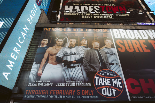 Photos & Video: The Cast of TAKE ME OUT Visits New Billboard in Times Square Image