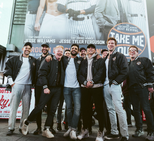 Photos & Video: The Cast of TAKE ME OUT Visits New Billboard in Times Square Image