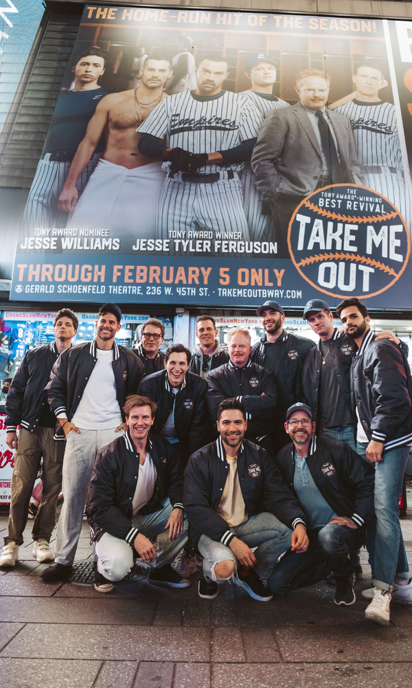 Photos & Video: The Cast of TAKE ME OUT Visits New Billboard in Times Square Image