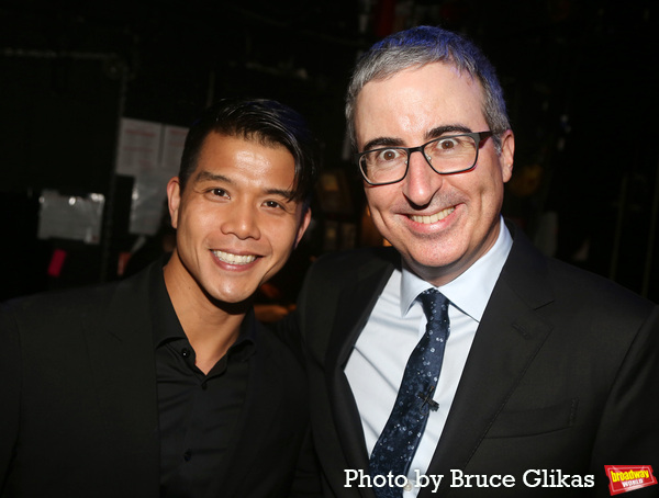 Telly Leung and Host John Oliver Photo