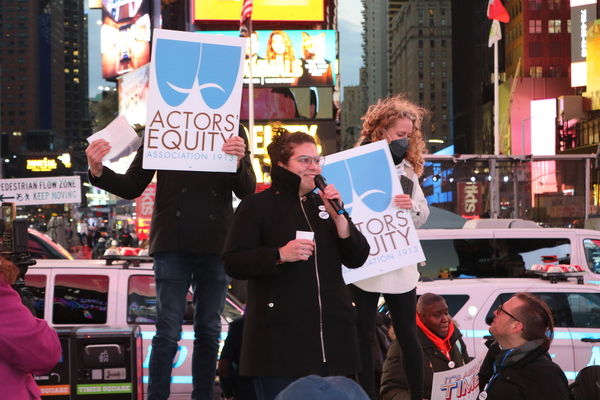 Photos & Video: Actors' Equity Members Rally in Times Square for a Fair Deal on Broadway Image