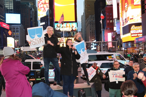 Photos & Video: Actors' Equity Members Rally in Times Square for a Fair Deal on Broadway Image