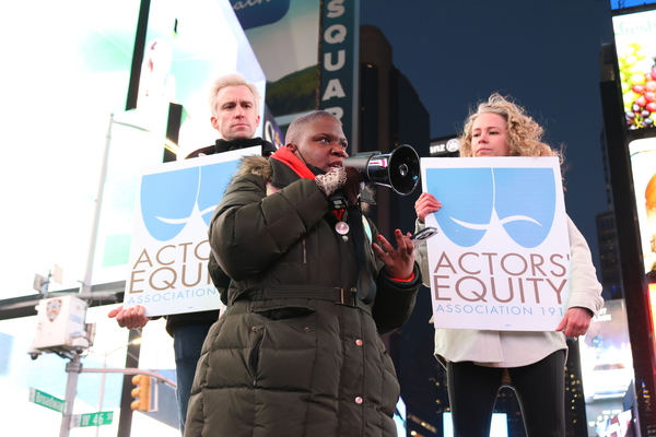 Photos & Video: Actors' Equity Members Rally in Times Square for a Fair Deal on Broadway Image