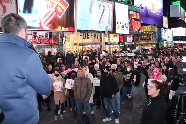 Photos & Video: Actors' Equity Members Rally in Times Square for a Fair Deal on Broadway Image