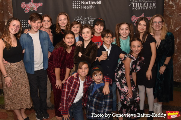 "Child Wranglers" Molly Conklim and Rachel Zulowski with the children cast-Finn Brown Photo