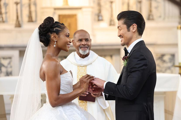 Yaya DaCosta as April Sexton, R.A. Logan as Priest, Brian Tee as Ethan Choi Photo