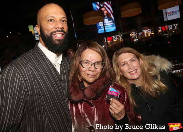 Common, Mother Dr. Mahalia Hines and Second Stage Artistic Director Carole Rothman Photo