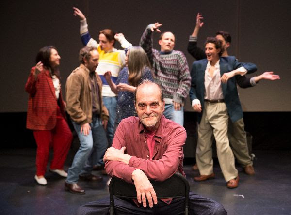 Playwright/director Eduardo Machado with the cast
 Photo