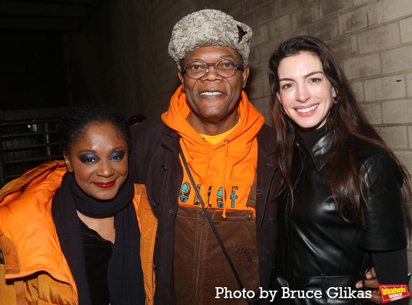 April Matthis, Samuel L. Jackson and Anne Hathaway  Photo