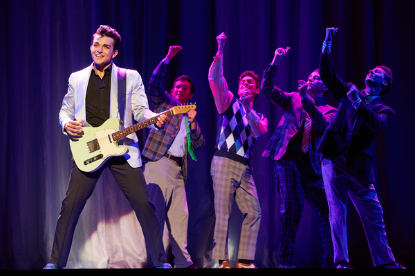 Nick Cortazzo (left) and company in Hairspray. Photo courtesy of Jeremy Daniel. Photo