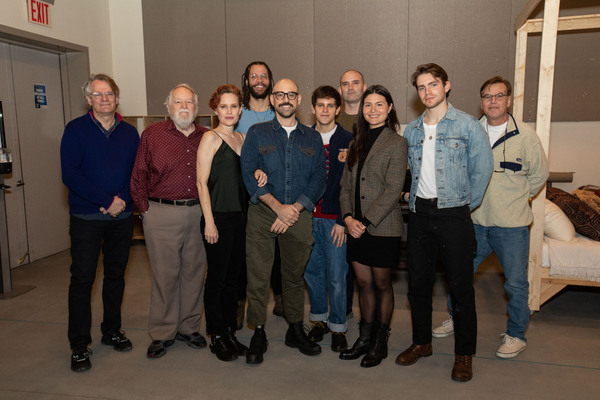 Members of the company with Bartlett Sher and Aaron Sorkin Photo