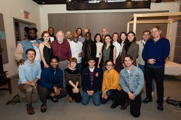 Members of the company with Bartlett Sher and Aaron Sorkin Photo