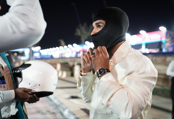 Photos: Lucien Laviscount Attends The ABB FIA Formula E World Championship in Diriyah 