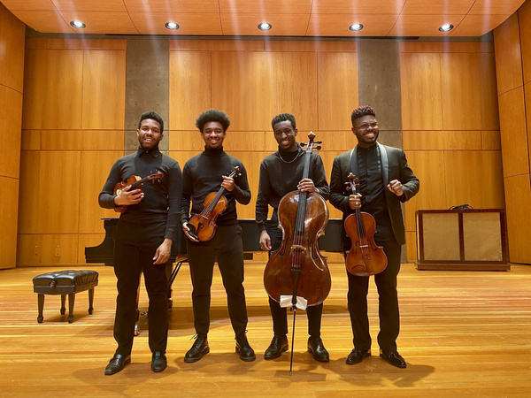 Dr. Amyr Joyner (violin), Justus Ross (violin), Boubacar Diallo (cello) & Edward W. H Photo