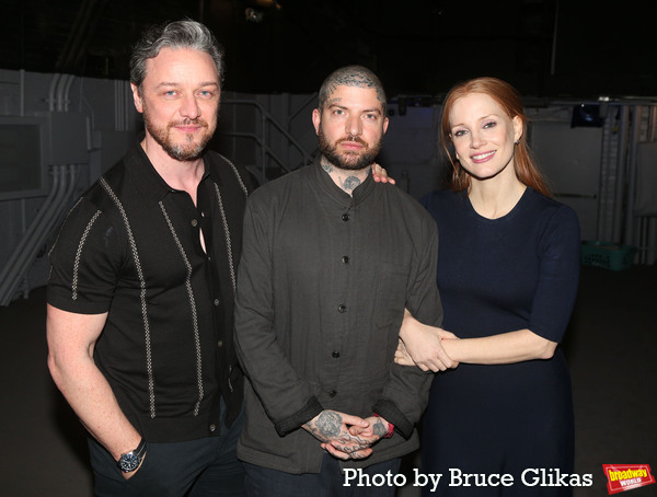 James McAvoy, Director Jamie Lloyd and Jessica Chastain  Photo