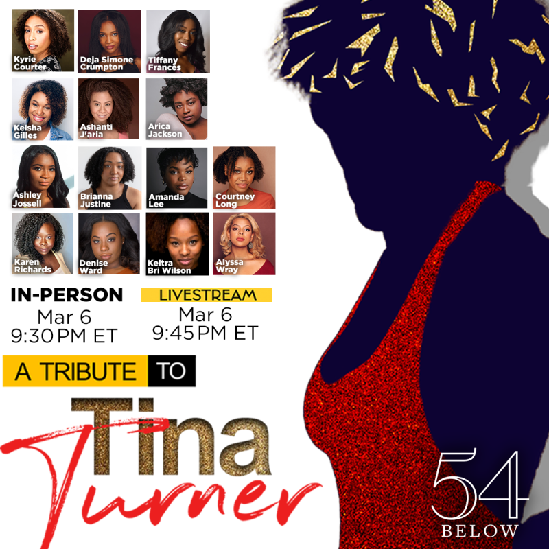 A TRIBUTE TO TINA TURNER AND THE WOMEN SHE INSPIRED Will Play 54 Below March 6th 