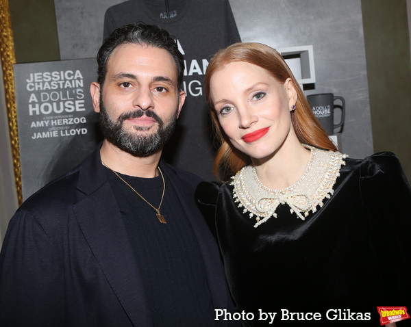 Arian Moayed and Jessica Chastain Photo