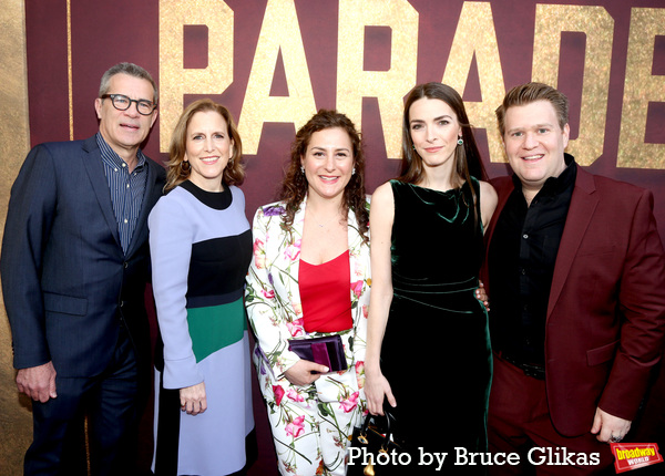 The Ambassador Theatre Group's Mike Isaacson, Kristin Caskey, Erica Schwartz, Bee Car Photo
