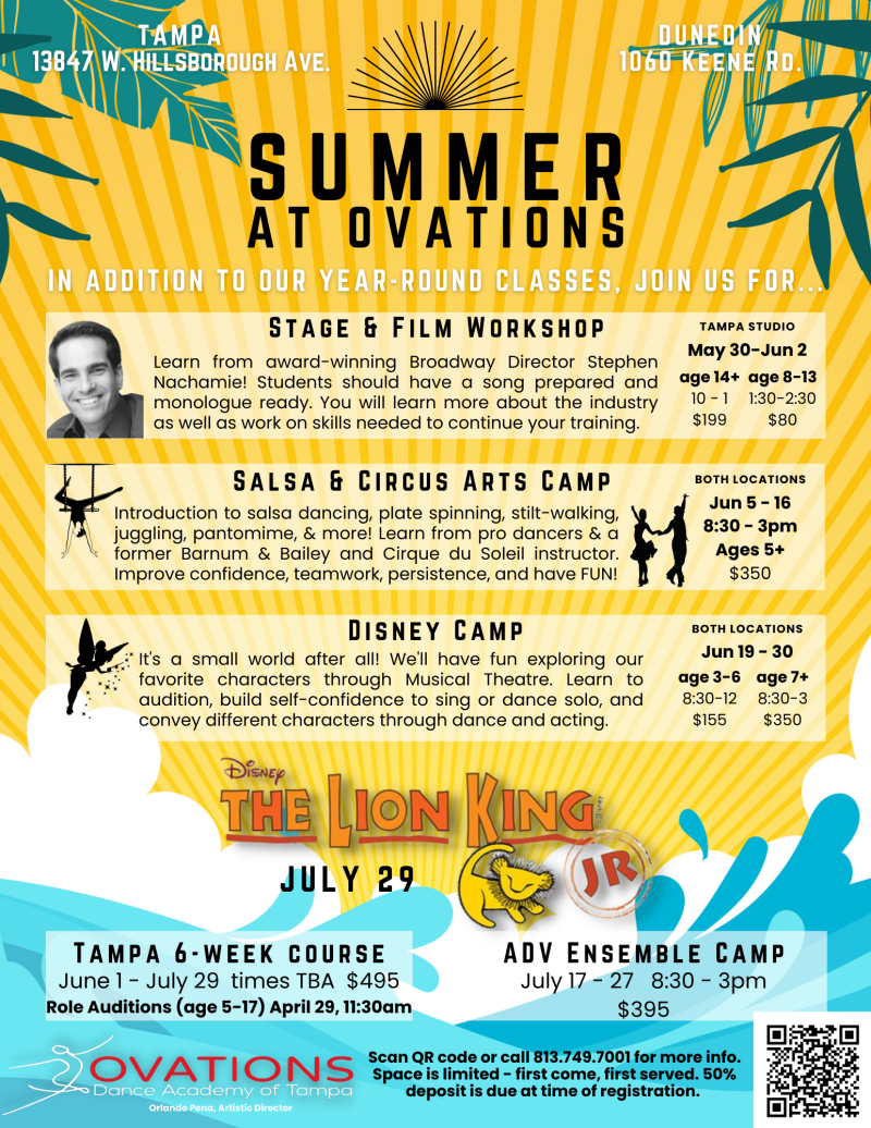 THEATRE SUMMER CAMP at Ovations Dance Academy Of Tampa 