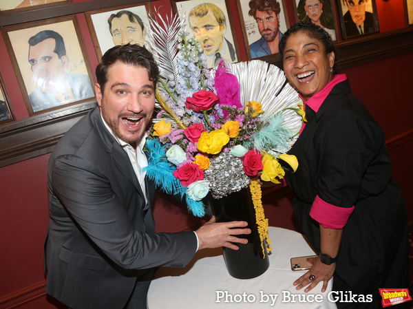 Paulo Szot and Melanie La Barrie with a beautiful bouquet from Robbie Fairchild & Ada Photo