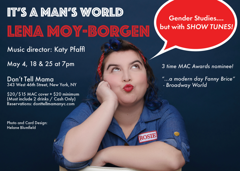 Lena Moy-Borgen To Debut New Show IT'S A MAN'S WORLD at Don't Tell Mama  Image