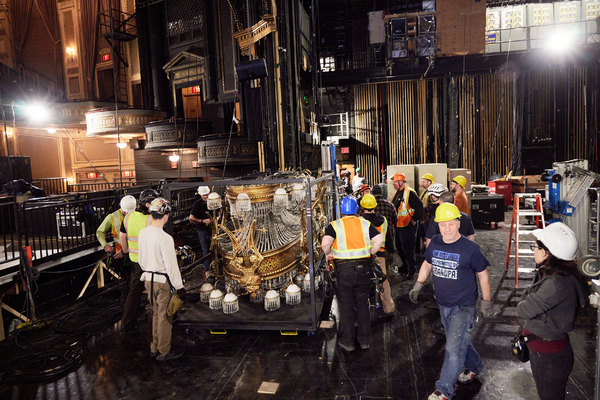 Photos/Video: Iconic PHANTOM Chandelier Exits Broadway's Majestic Theatre Image