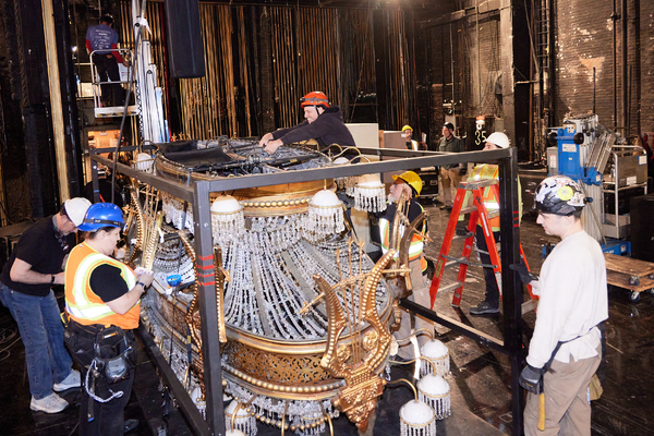Photos/Video: Iconic PHANTOM Chandelier Exits Broadway's Majestic Theatre Image