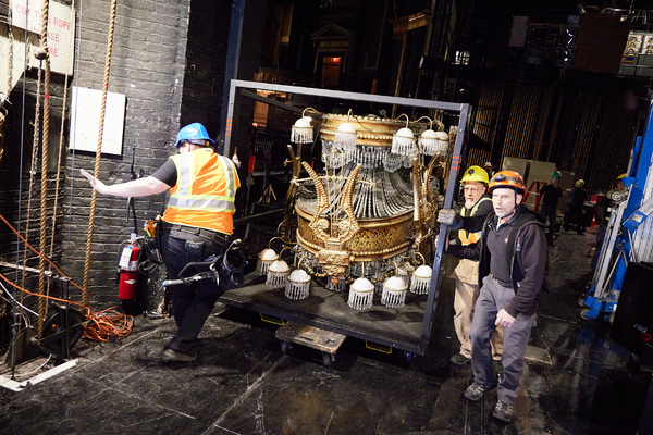 Photos/Video: Iconic PHANTOM Chandelier Exits Broadway's Majestic Theatre Image