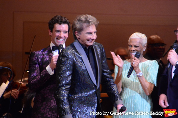 Michael Urie, Barry Manilow and Dionne Warwick Photo