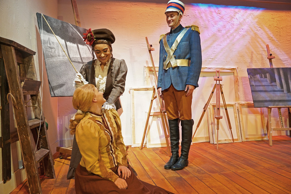 Sarah Crouch as Celeste 2, Myanell Enriquez as Celeste 1 & Thomas Greene as Soldier Photo