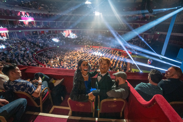 Photos: Meghan and Harry from IDIOTS ASSEMBLE: SPITTING IMAGE THE MUSICAL Visit Royal Albert Hall Image