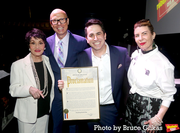 Host Chita Rivera, Host Richard Ridge, BroadwayWorld's Founder and CEO Robert Diamond Photo
