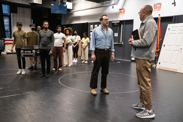Nick Rehberger (center), Tyrone Mitchell Henderson (right), and the company Photo