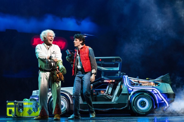 Roger Bart (Doc Brown) & Casey Likes (Marty McFly) in Back to the Future: The Musical Photo