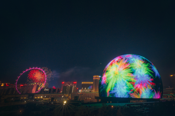 Photos: Sphere in Las Vegas Illuminates Entire Exterior For The First Time Image