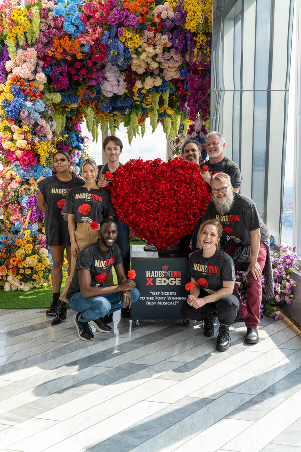 Photos: HADESTOWN Cast Visits 'The Hadestown Heart' On View At SKY BLOOM At Edge Hudson Yards Image