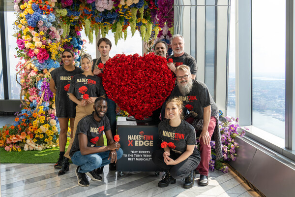 Photos: HADESTOWN Cast Visits 'The Hadestown Heart' On View At SKY BLOOM At Edge Hudson Yards Image