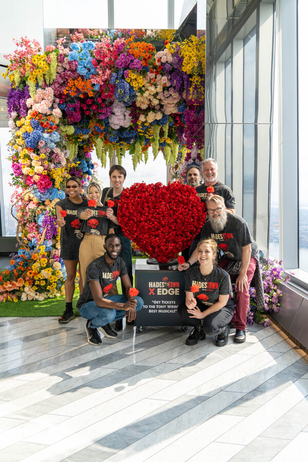 Photos: HADESTOWN Cast Visits 'The Hadestown Heart' On View At SKY BLOOM At Edge Hudson Yards Image