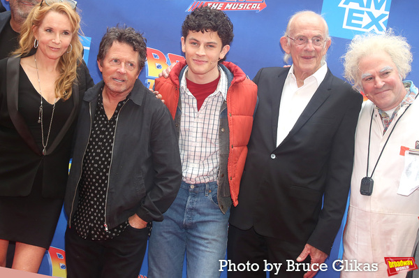 Lea Thompson, Michael J. Fox, Casey Likes, Christopher Lloyd and Roger Bart Photo
